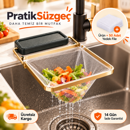 PratikSüzgeç – Katlanır Mutfak Lavabo Süzgeci
