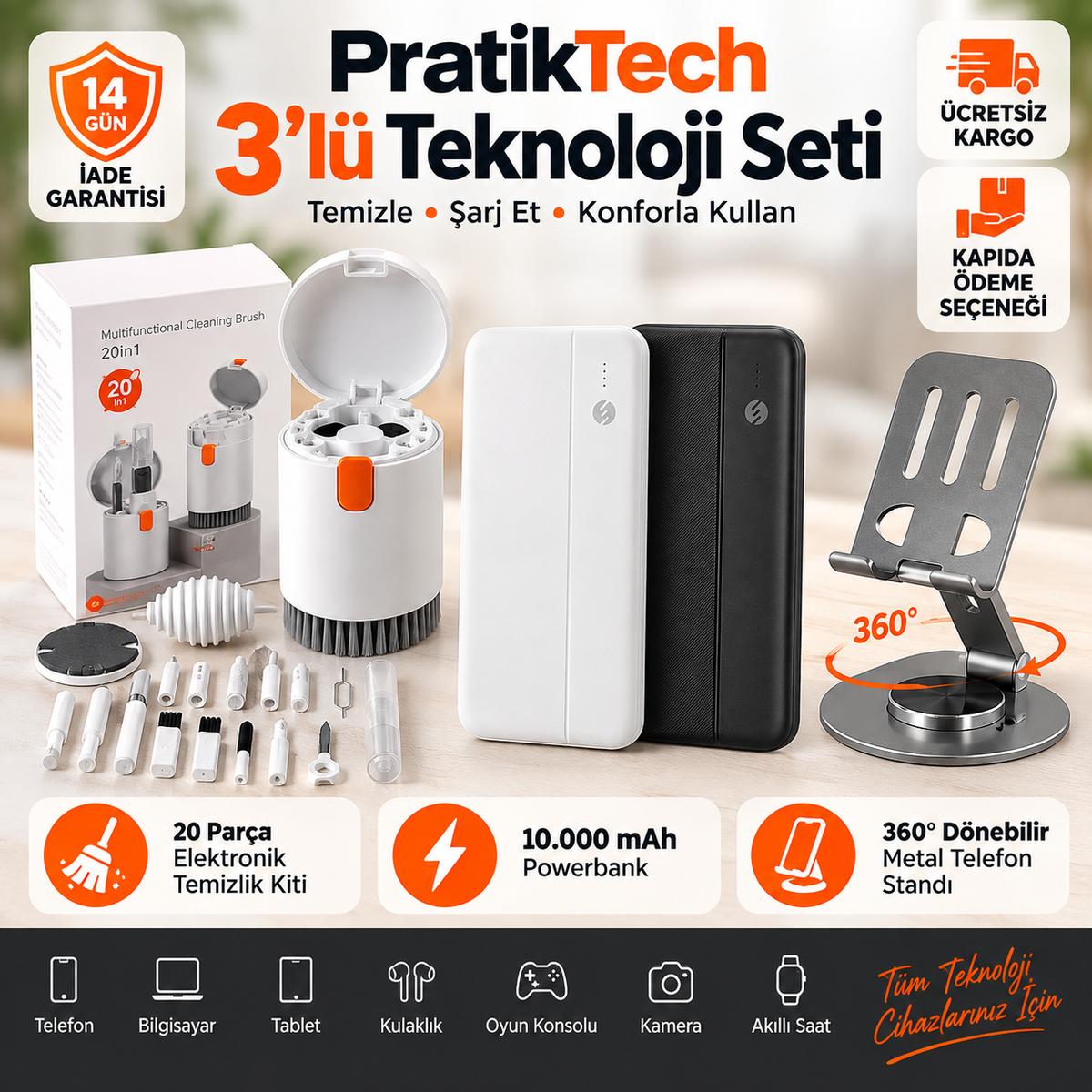 PratikTech 3’lü Teknoloji Seti