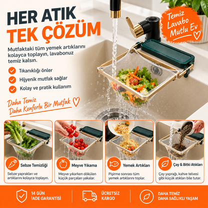 PratikSüzgeç – Katlanır Mutfak Lavabo Süzgeci