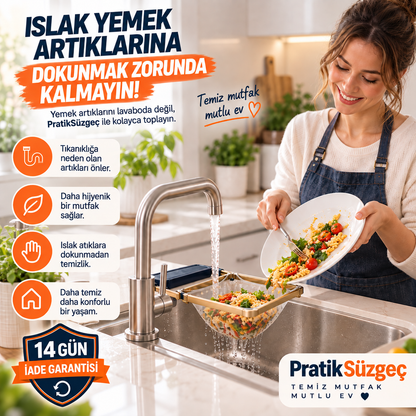 PratikSüzgeç – Katlanır Mutfak Lavabo Süzgeci