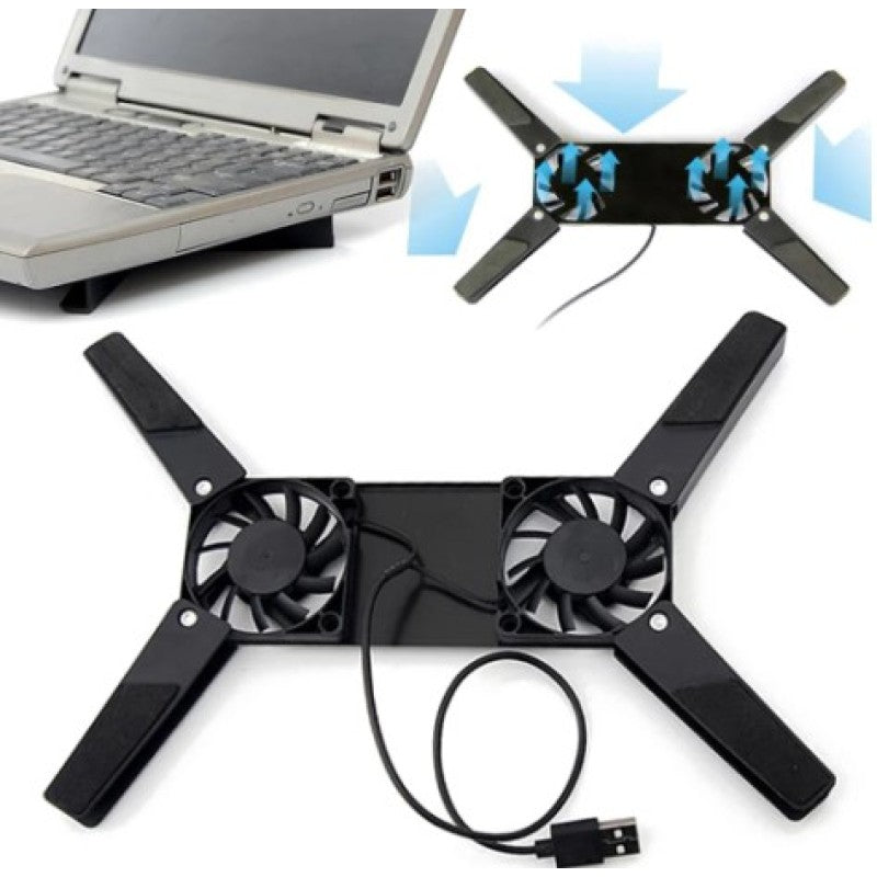 Katlanabilir Çift Fanlı USB Laptop Soğutucu Stand