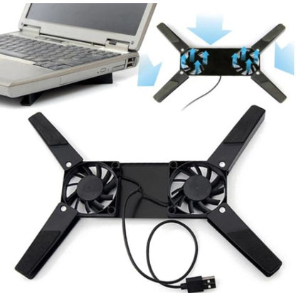 Katlanabilir Çift Fanlı USB Laptop Soğutucu Stand
