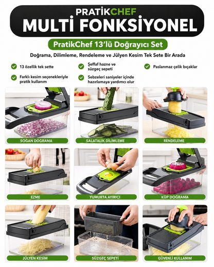 PratikChef 13’lü Doğrayıcı Set