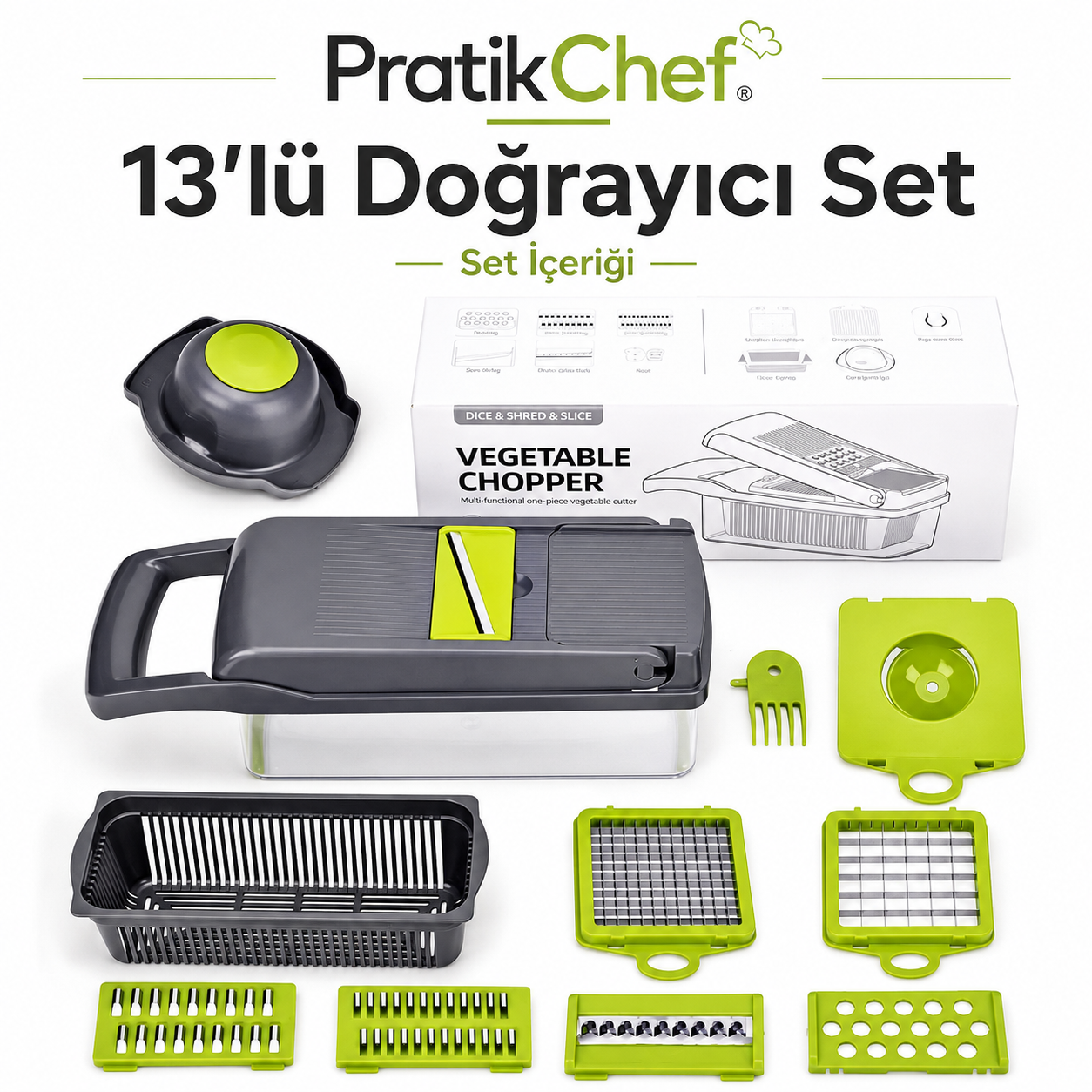 PratikChef 13’lü Doğrayıcı Set